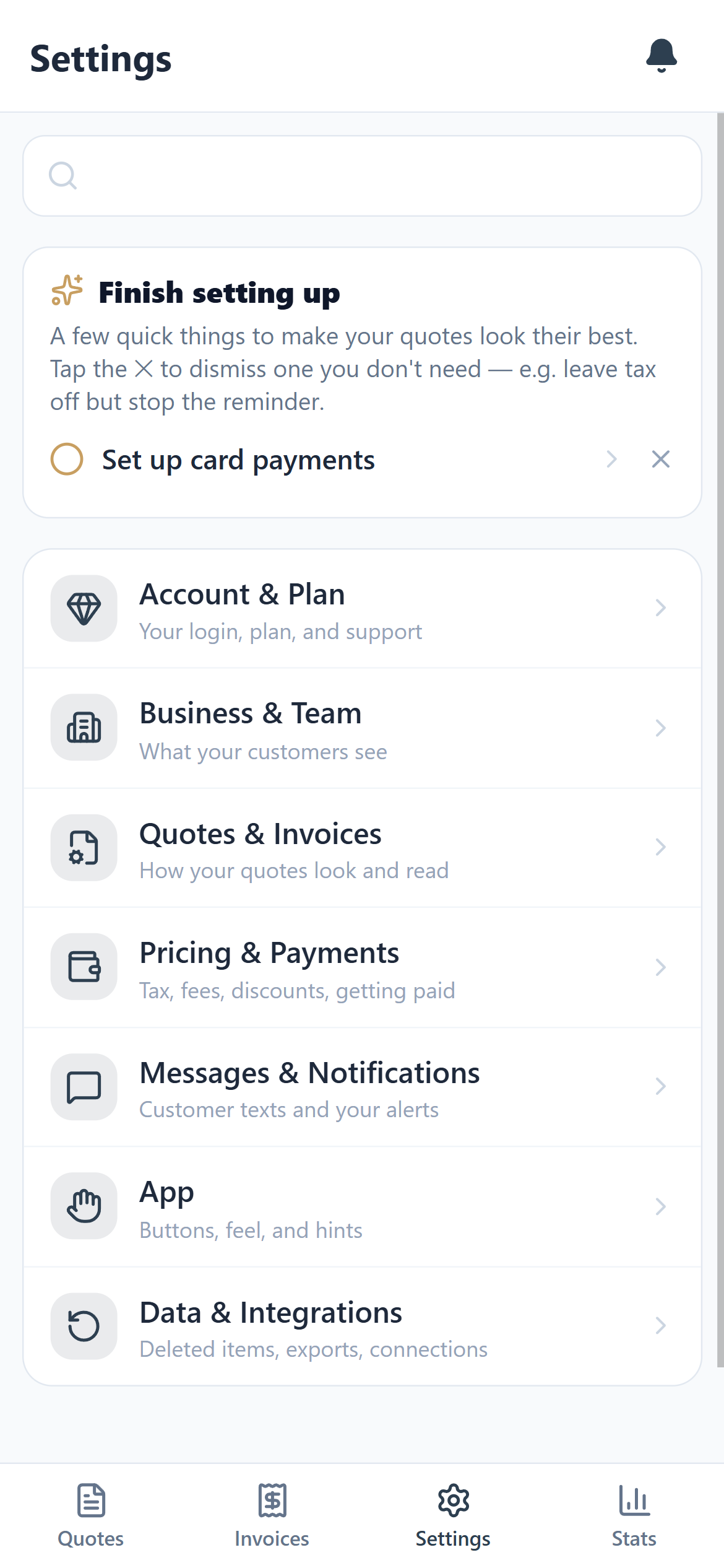 QuoteMaven settings with customizable labels